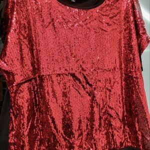 Red & black sequin T shirt
